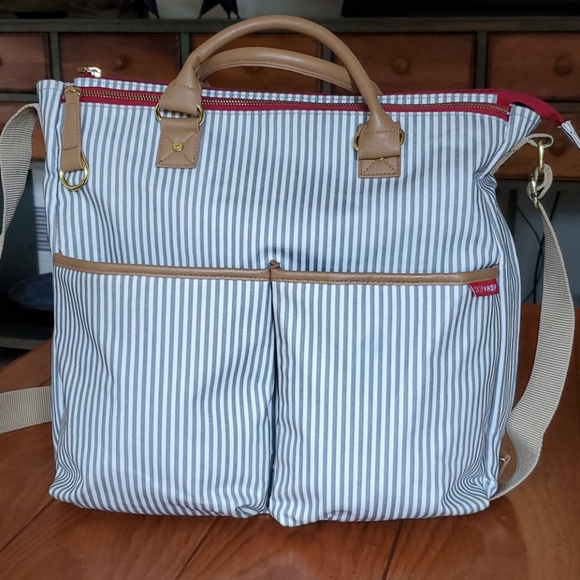skip hop striped diaper bag